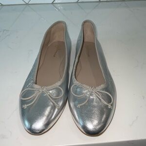 Gianvito Rossi Silver Ballet Flats